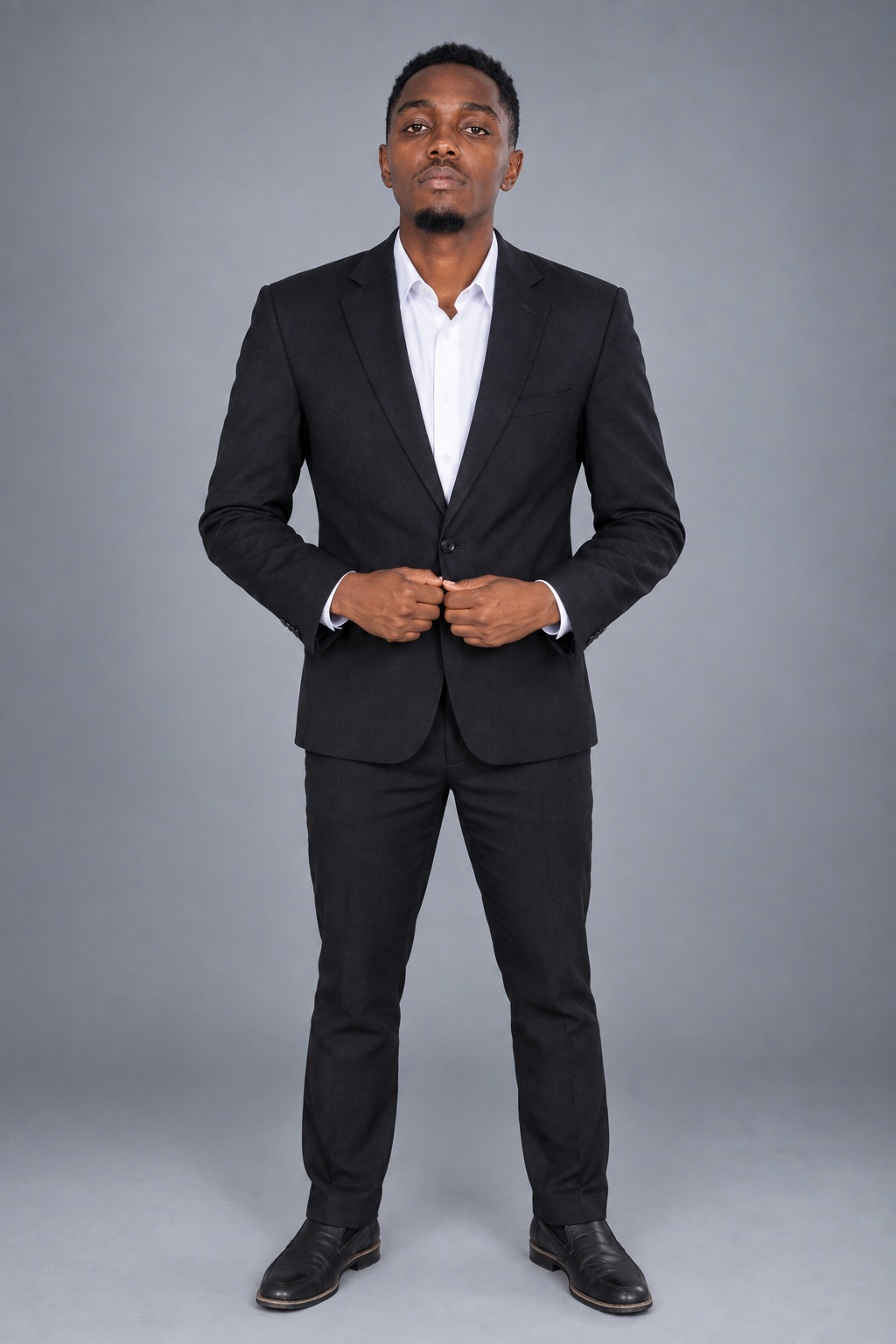 Full-length formal portrait of John Musili Kilonzo